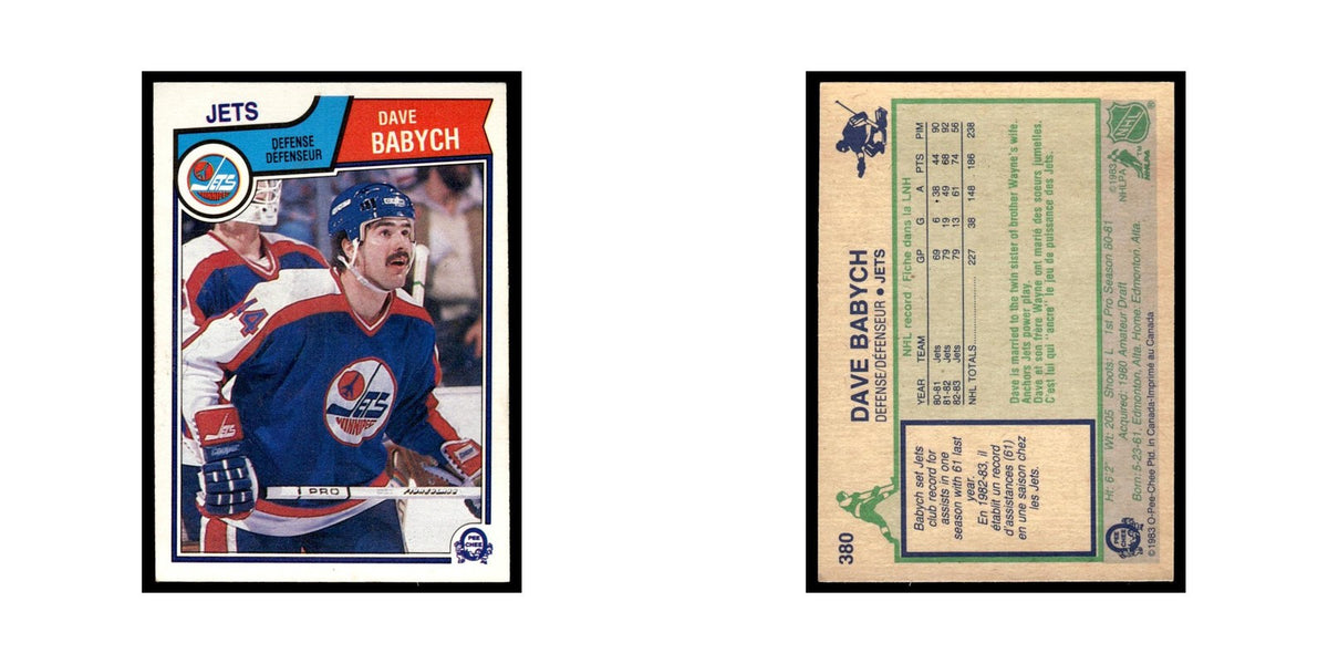 Dave Babych 1983 O-Pee-Chee #380 Winnipeg Jets Hockey Card EX