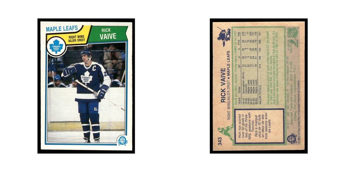 Rick Vaive 1983 O-Pee-Chee #343 Toronto Maple Leafs Hockey Card EX