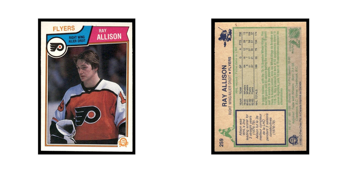 Ray Allison 1983 O-Pee-Chee #259 Philadelphia Flyers Hockey Card EX