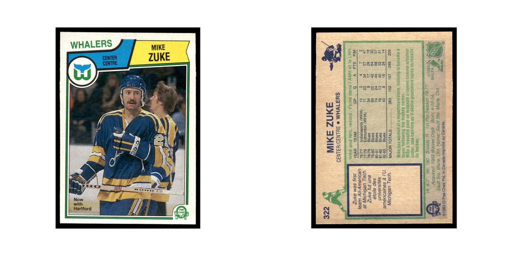 Mike Zuke 1983 O-Pee-Chee #322 Hartford Whalers Hockey Card EX