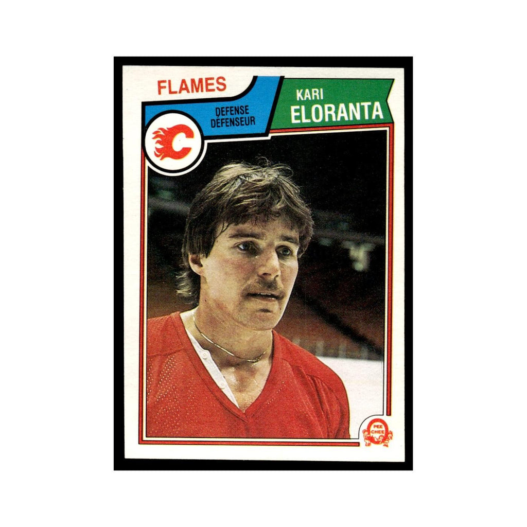 Kari Eloranta Rookie 1983 O-Pee-Chee #81 Calgary Flames Hockey Card EX