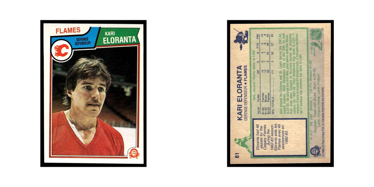 Kari Eloranta Rookie 1983 O-Pee-Chee #81 Calgary Flames Hockey Card EX
