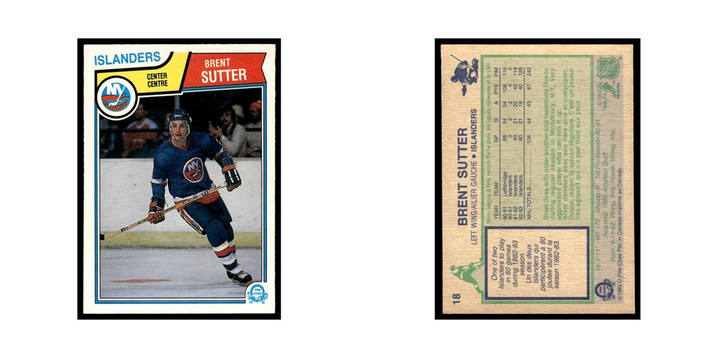 Brent Sutter 1983 O-Pee-Chee #18 New York Islanders Hockey Card EX