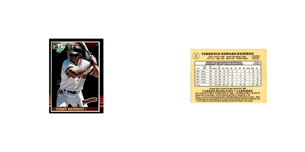 Terry Kennedy 1985 Leaf #33 San Diego Padres Baseball Card NM