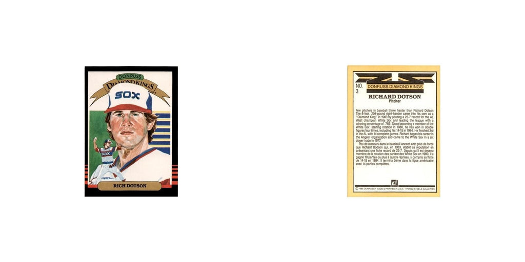 Richard Dotson 1985 Leaf #3 Chicago White Sox Baseball Card NM