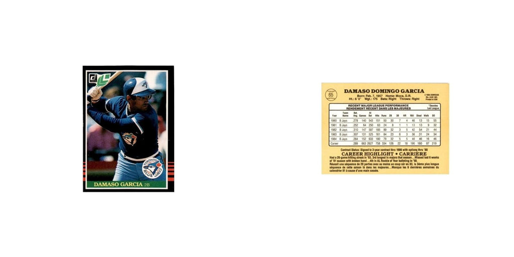 Damaso Garcia 1985 Leaf #65 Toronto Blue Jays Baseball Card NM