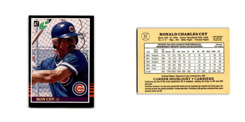 Ron Cey 1985 Leaf #84 Chicago Cubs Baseball Card NM