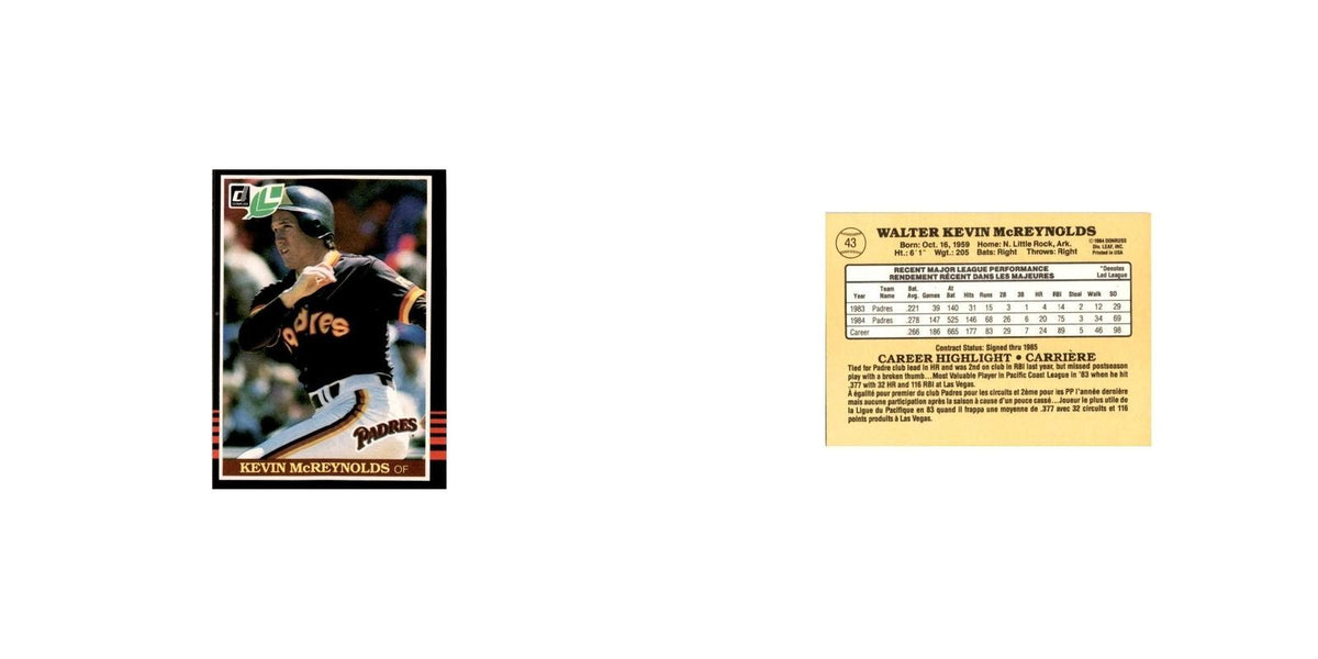 Kevin McReynolds 1985 Leaf #43 San Diego Padres Baseball Card NM