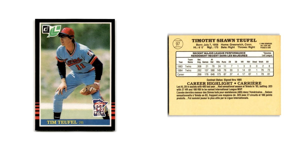 Tim Teufel 1985 Leaf #97 Minnesota Twins Baseball Card NM