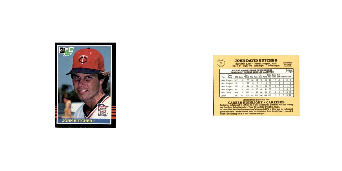 John Butcher 1985 Leaf #71 Minnesota Twins Baseball Card NM