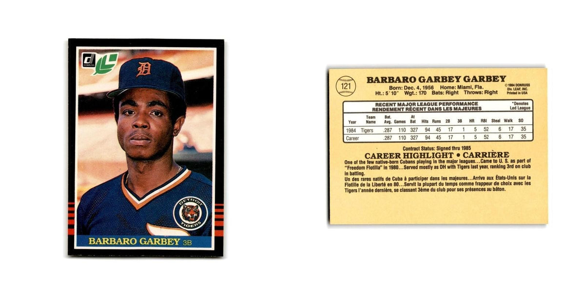 Barbaro Garbey Rookie 1985 Leaf #121 Detroit Tigers Baseball Card NM