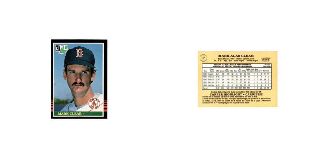 Mark Clear 1985 Leaf #32 Boston Red Sox Baseball Card NM
