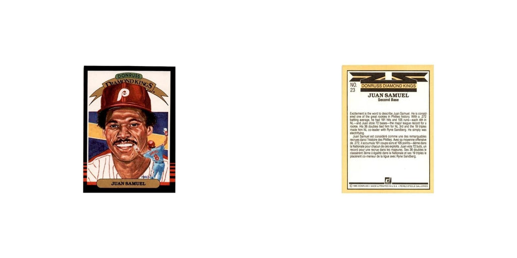 Juan Samuel 1985 Leaf #23 Philadelphia Phillies Baseball Card NM