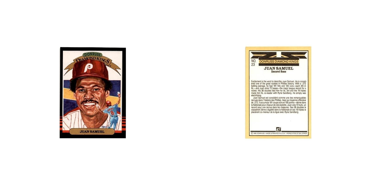 Juan Samuel 1985 Leaf #23 Philadelphia Phillies Baseball Card NM