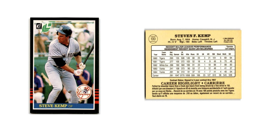 Steve Kemp 1985 Leaf #100 New York Yankees Baseball Card NM