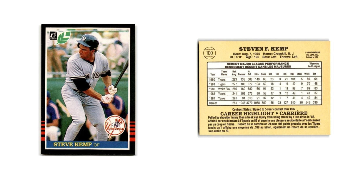 Steve Kemp 1985 Leaf #100 New York Yankees Baseball Card NM