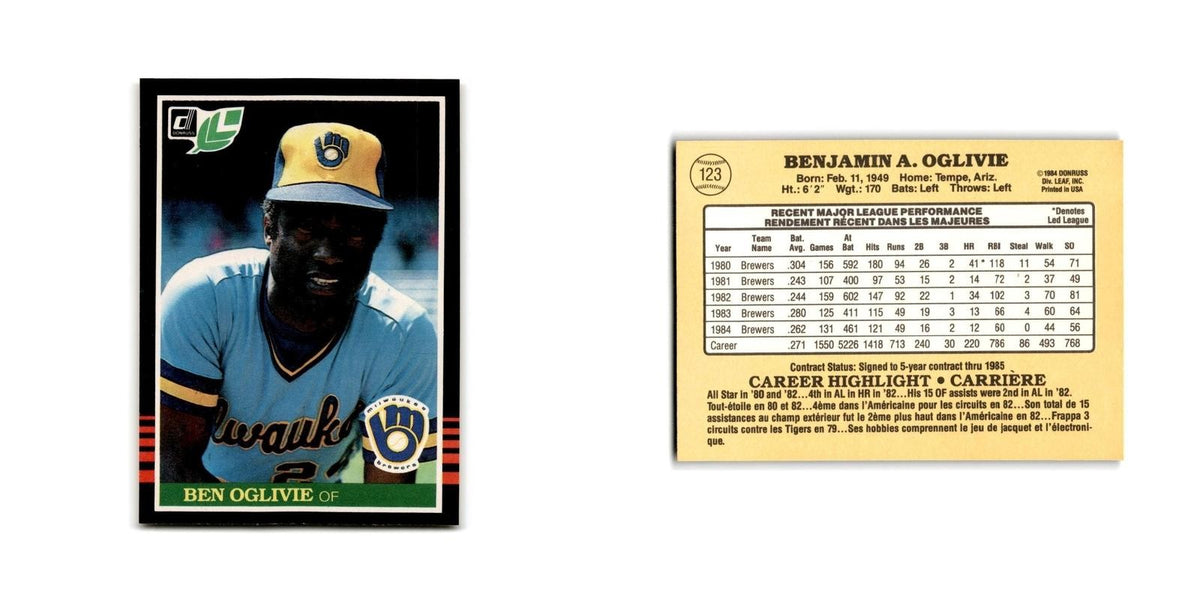 Ben Oglivie 1985 Leaf #123 Milwaukee Brewers Baseball Card NM