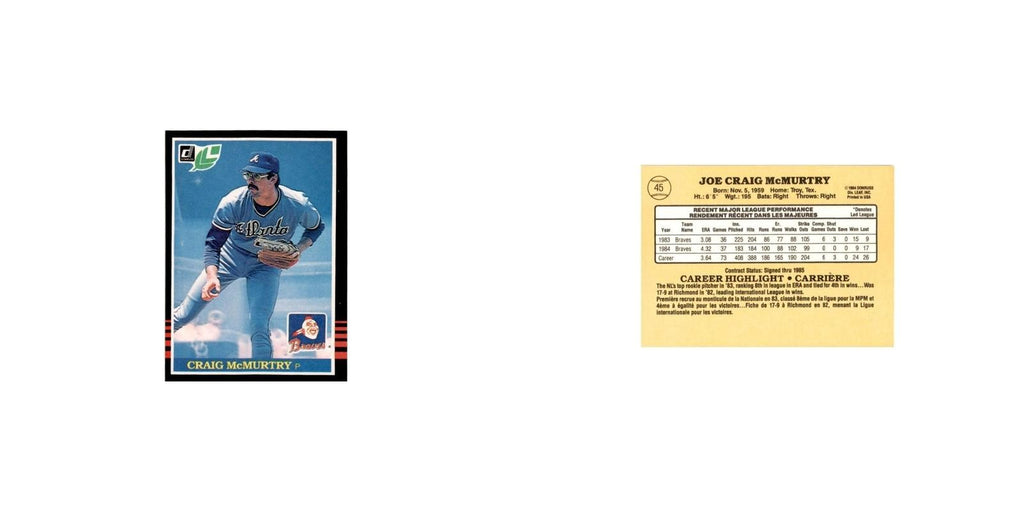 Craig McMurtry 1985 Leaf #45 Atlanta Braves Baseball Card NM