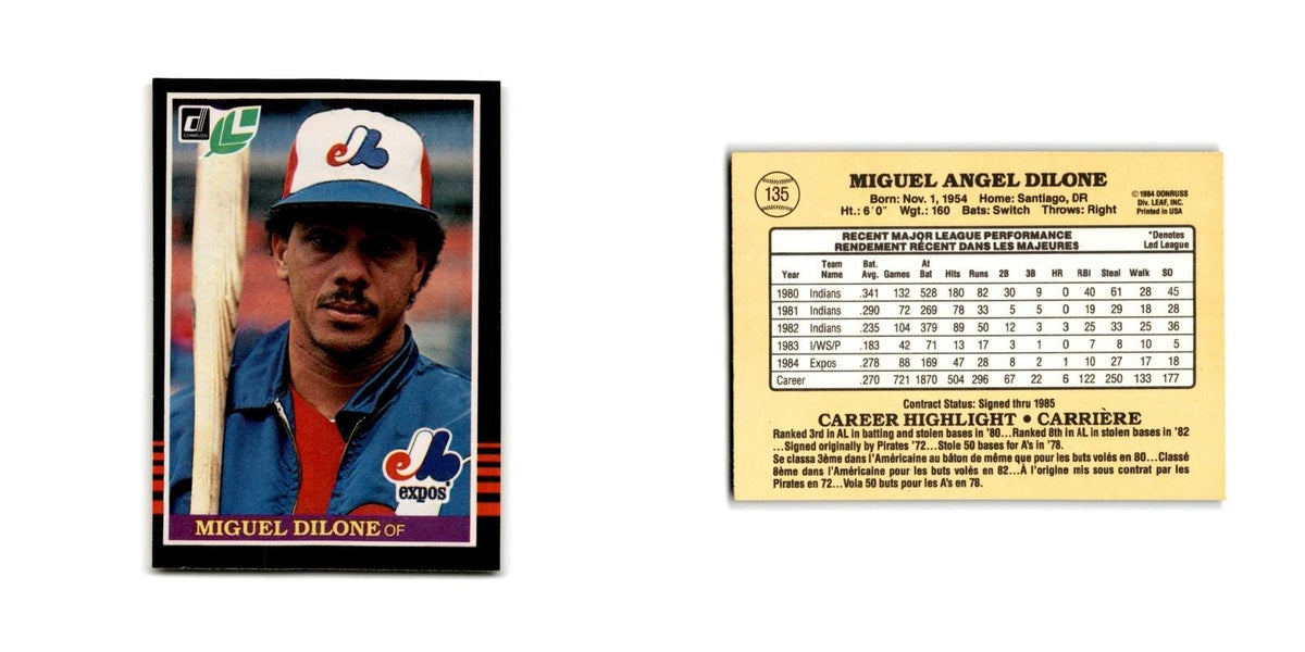 Miguel Dilone 1985 Leaf #135 Montreal Expos Baseball Card NM