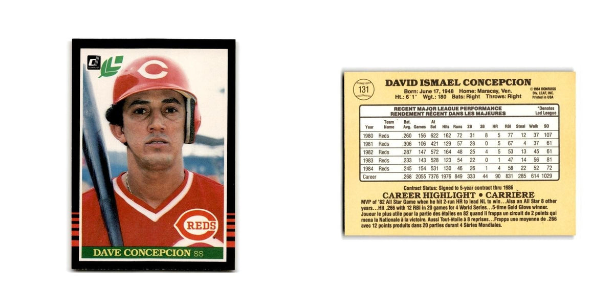 Dave Concepcion 1985 Leaf #131 Cincinnati Reds Baseball Card NM