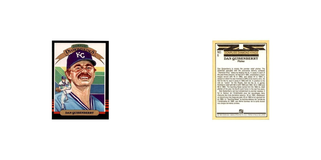 Dan Quisenberry 1985 Leaf #6 Kansas City Royals Baseball Card NM