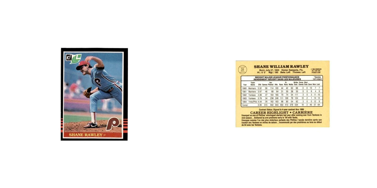 Shane Rawley 1985 Leaf #31 Philadelphia Phillies Baseball Card NM