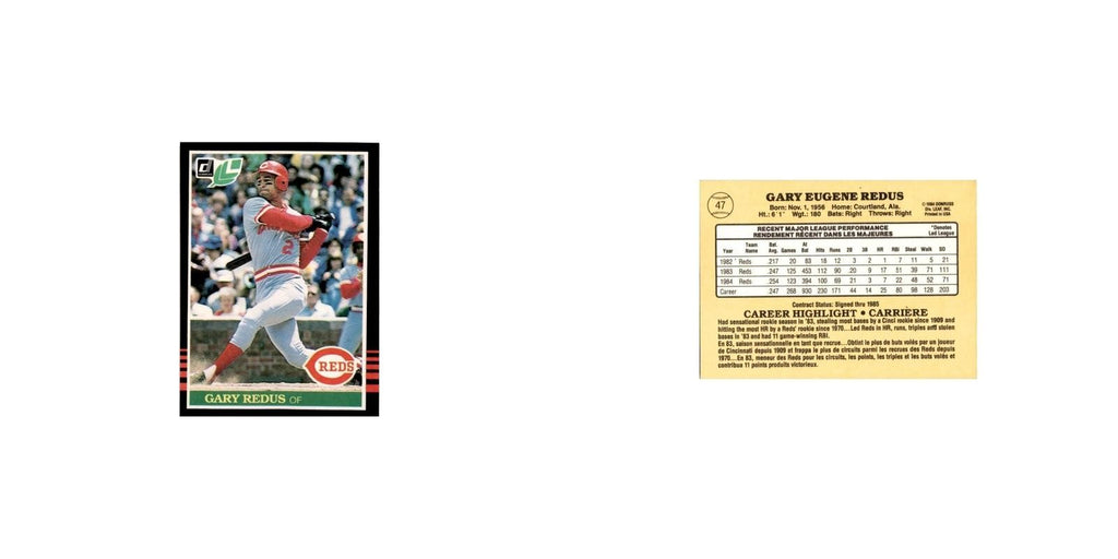 Gary Redus 1985 Leaf #47 Cincinnati Reds Baseball Card NM