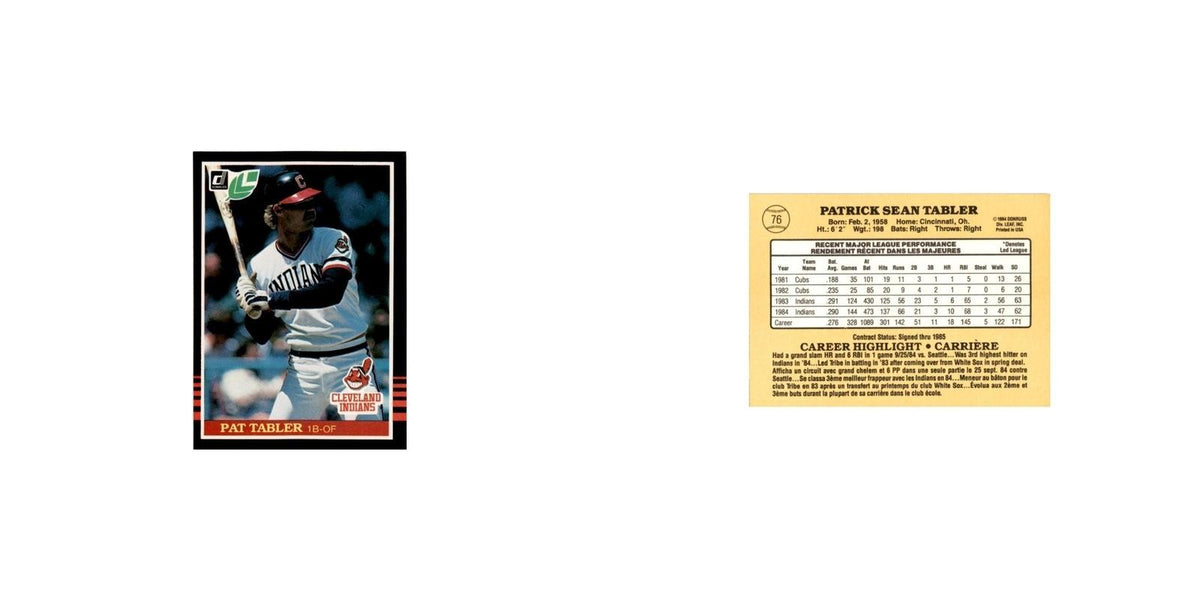Pat Tabler 1985 Leaf #76 Cleveland Indians Baseball Card NM