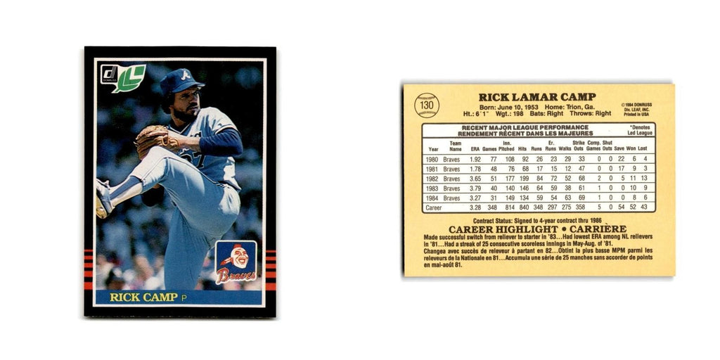 Rick Camp 1985 Leaf #130 Atlanta Braves Baseball Card NM