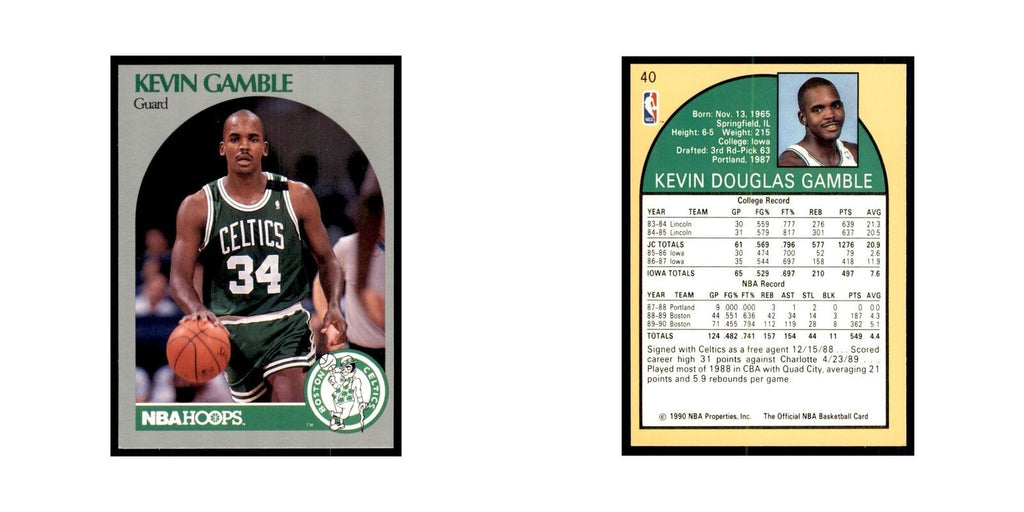 1990 Hoops Kevin Gamble Basketball Cards #40