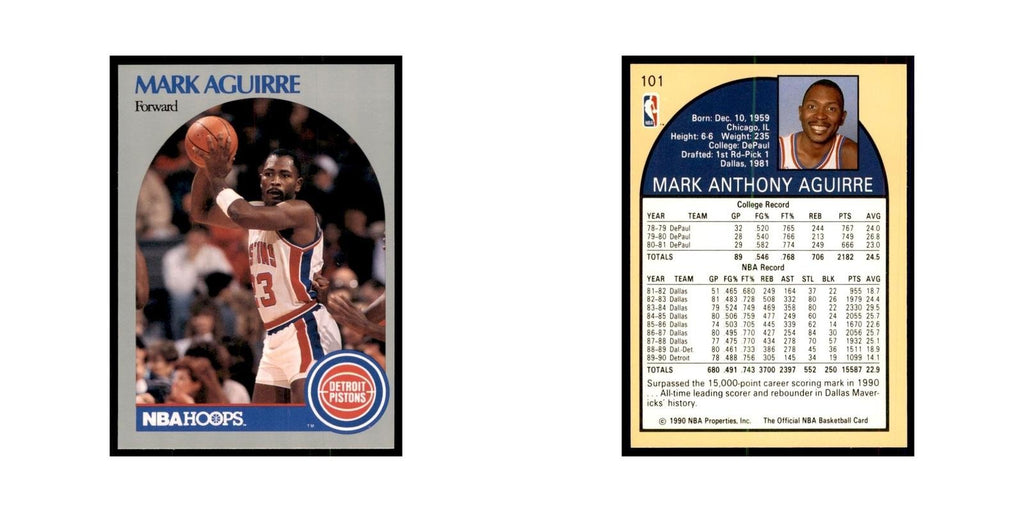 1990 Hoops Mark Aguirre Basketball Cards #101