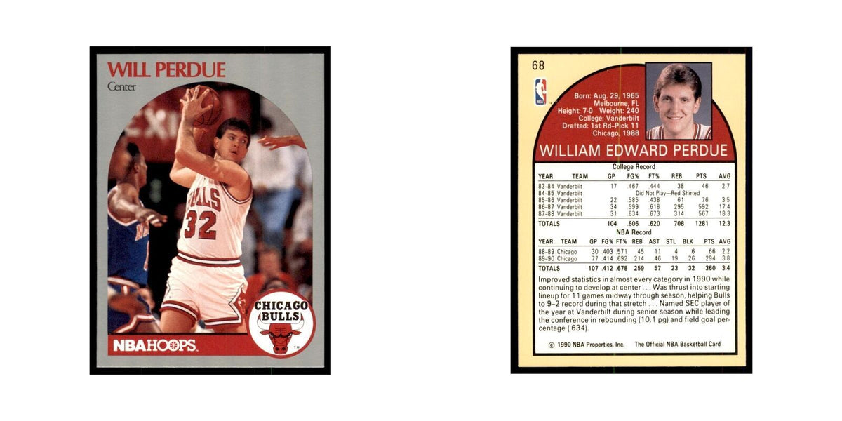1990 Hoops Will Perdue Basketball Cards #68