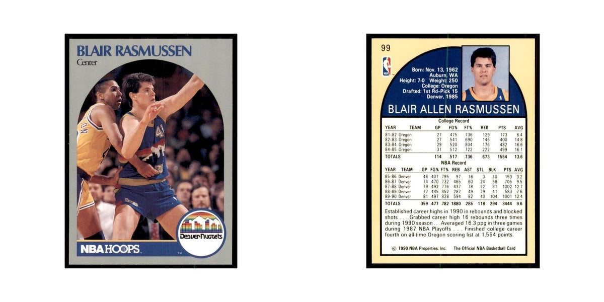 1990 Hoops Blair Rasmussen Basketball Cards #99