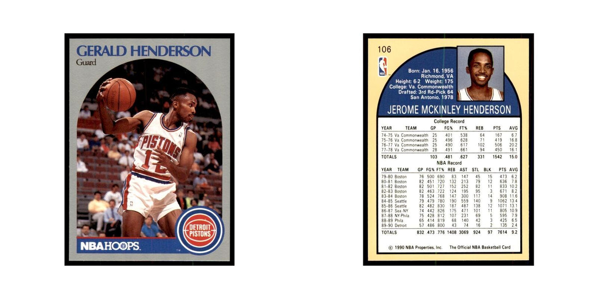 1990 Hoops Gerald Henderson Basketball Cards #106