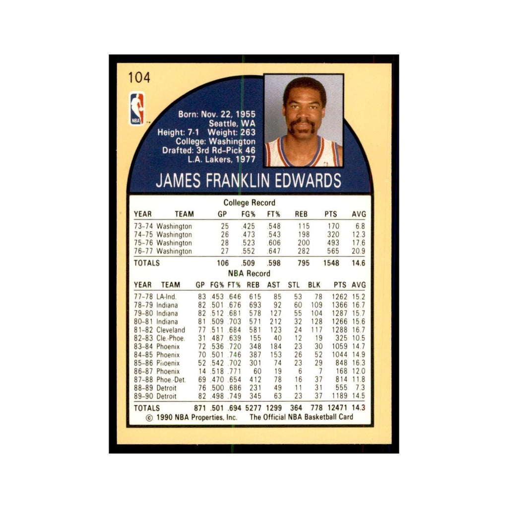 1990 Hoops James Edwards Basketball Cards #104