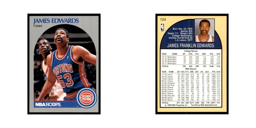 1990 Hoops James Edwards Basketball Cards #104