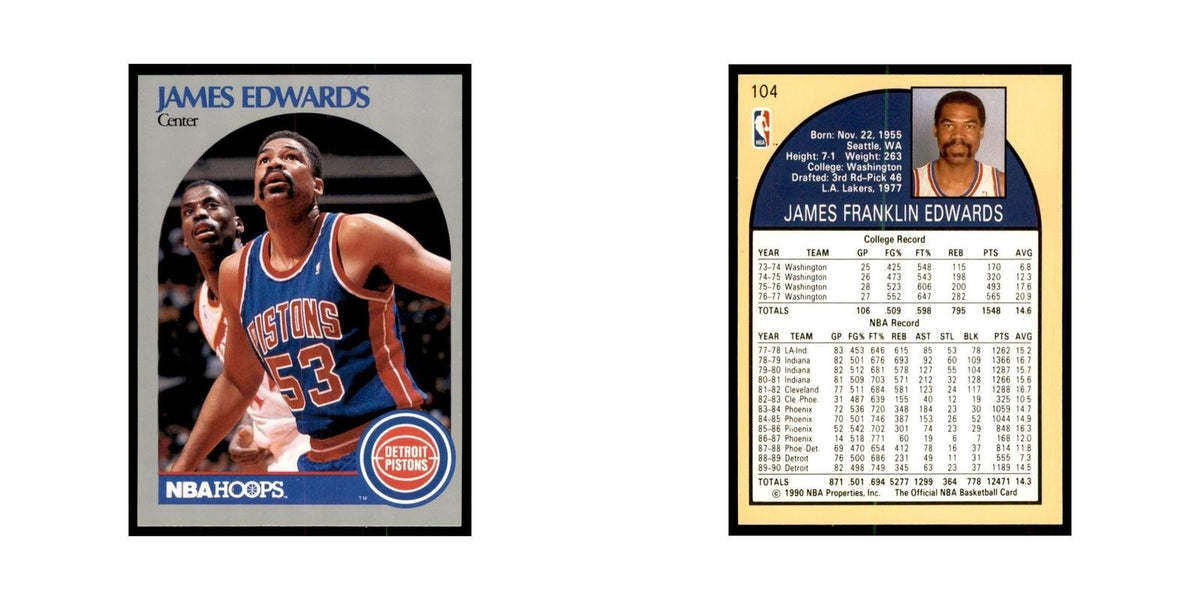 1990 Hoops James Edwards Basketball Cards #104