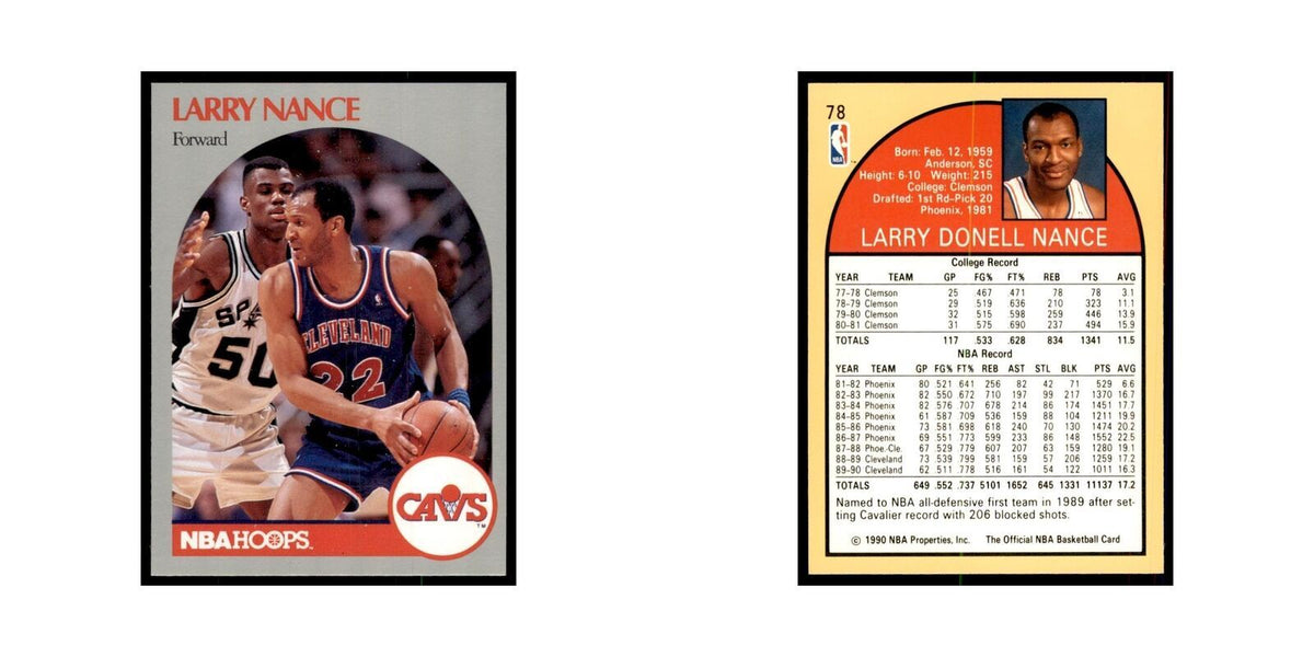 1990 Hoops Larry Nance Basketball Cards #78