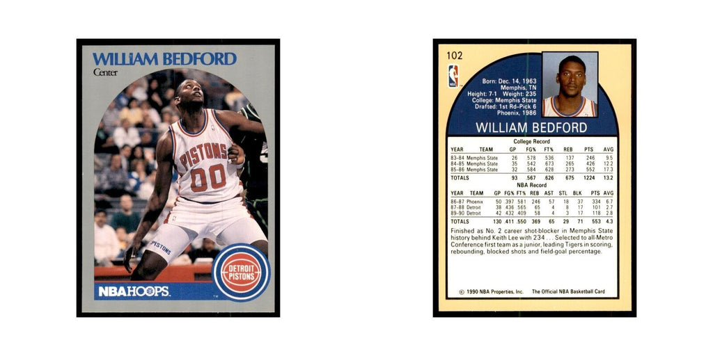 1990 Hoops William Bedford Basketball Cards #102