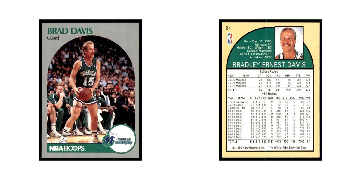 1990 Hoops Brad Davis Basketball Cards #84