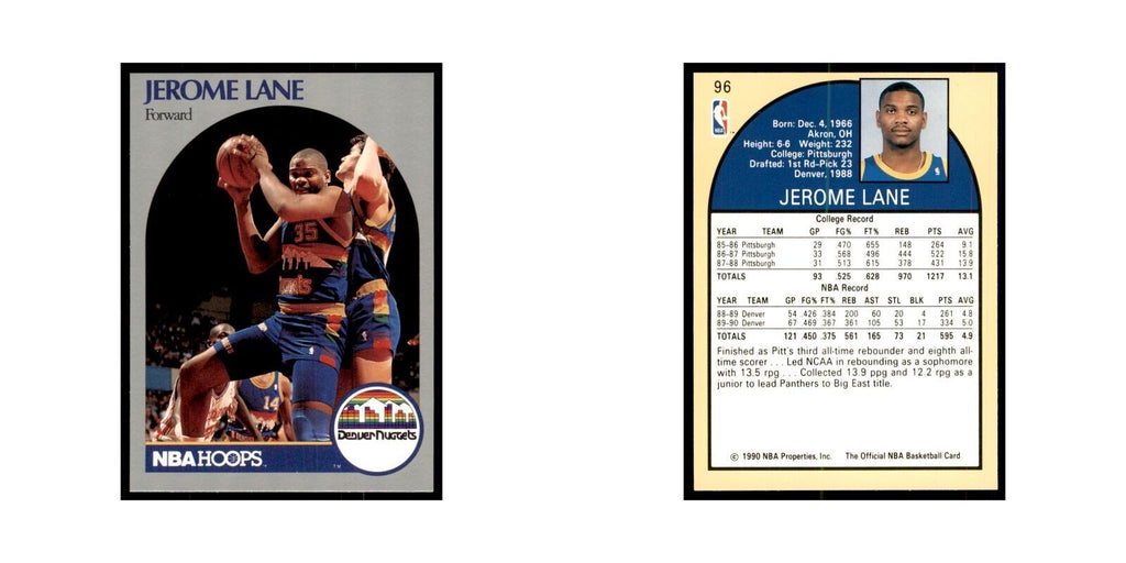 1990 Hoops Jerome Lane Basketball Cards #96