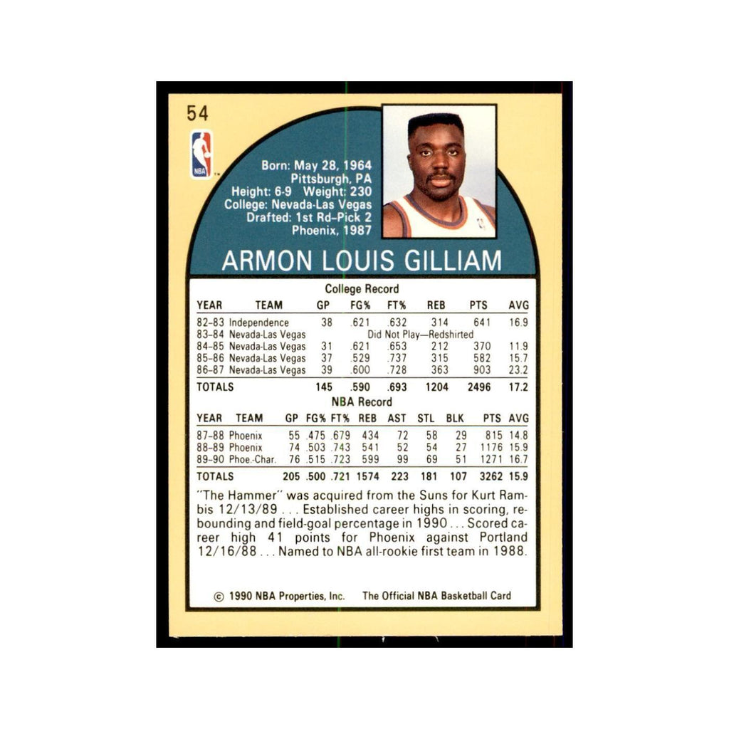 1990 Hoops Armon Gilliam Basketball Cards #54