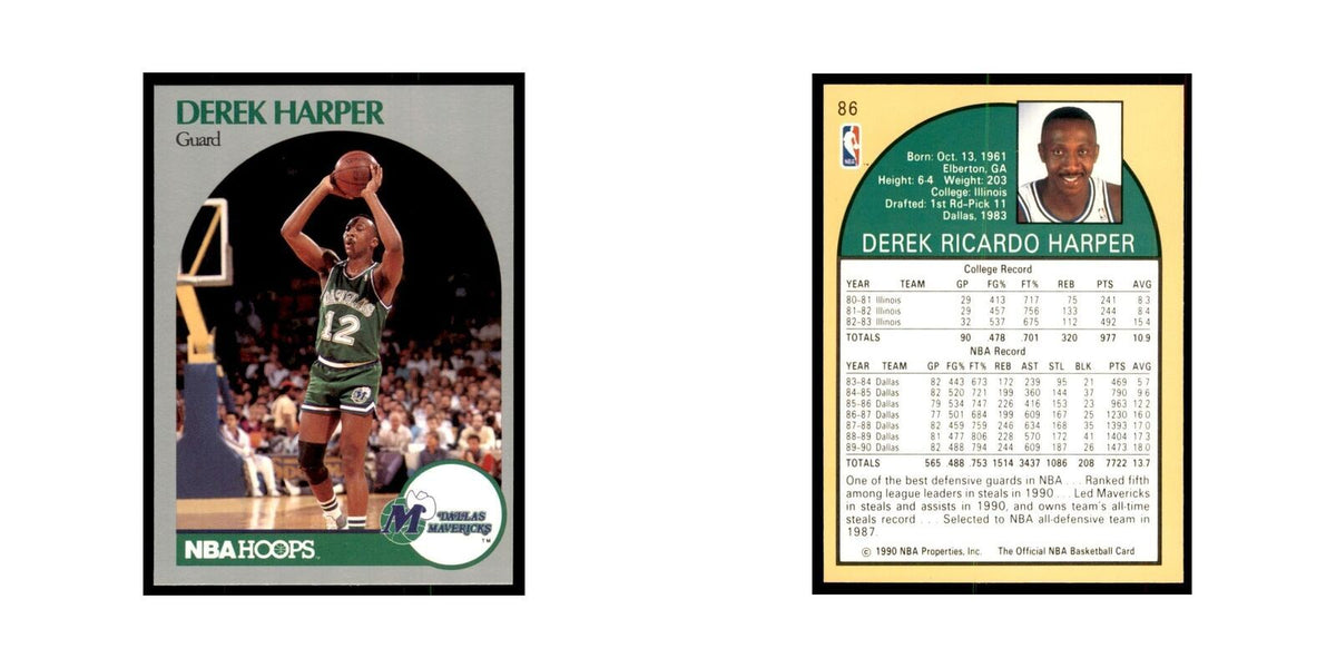 1990 Hoops Derek Harper Basketball Cards #86
