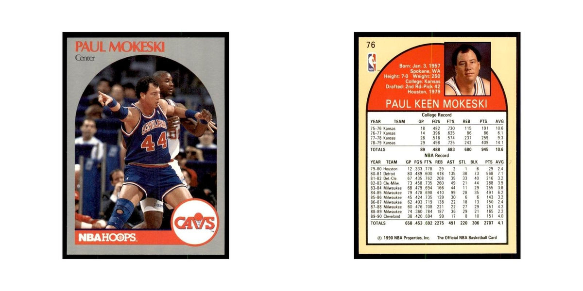 1990 Hoops Paul Mokeski Basketball Cards #76