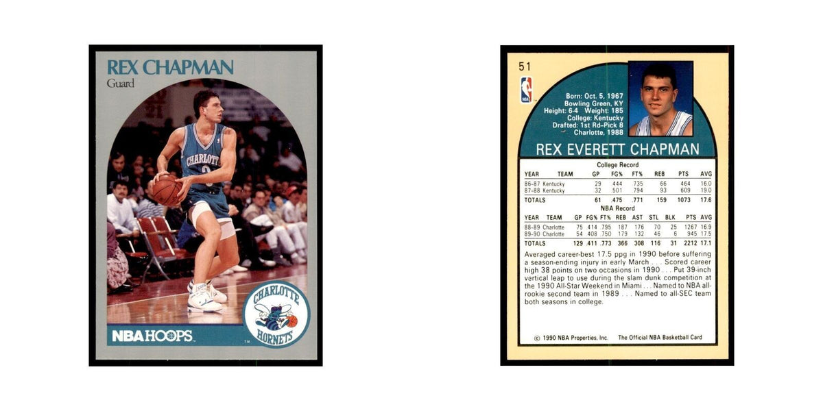 1990 Hoops Rex Chapman Basketball Cards #51