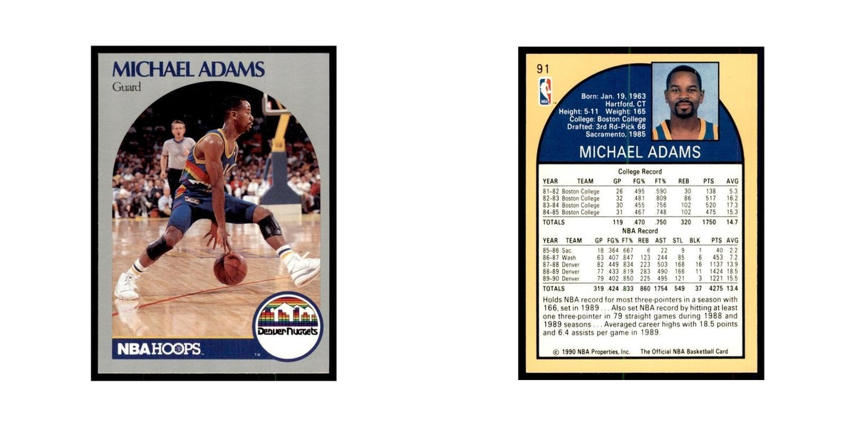 1990 Hoops Michael Adams Basketball Cards #91