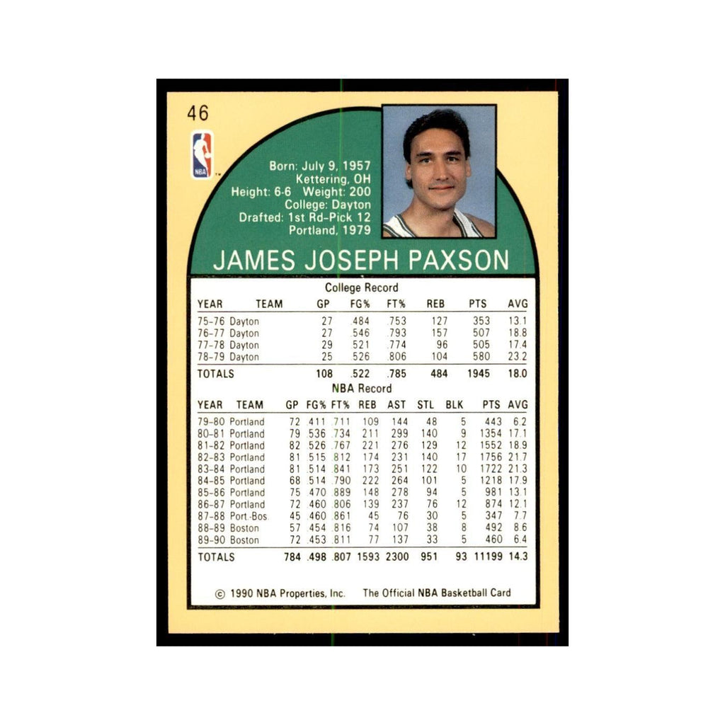 1990 Hoops Jim Paxson Basketball Cards #46