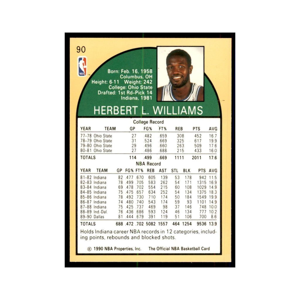 1990 Hoops Herb Williams Basketball Cards #90