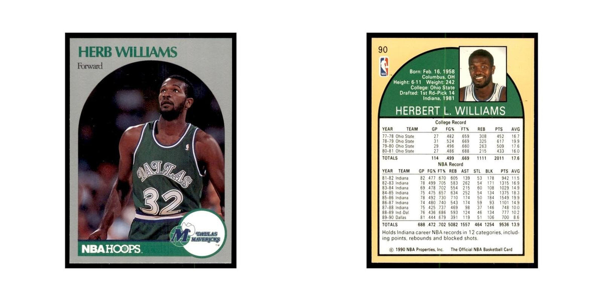 1990 Hoops Herb Williams Basketball Cards #90