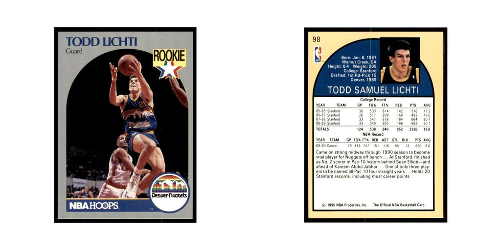 1990 Hoops Todd Lichti Basketball Cards #98